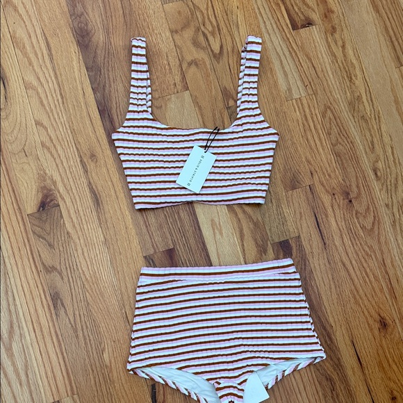 SOLID & STRIPED Other - SOLID & STRIPED Red and White Striped Bikini